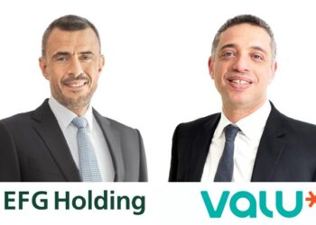 وليد حسونة الرئيس التنفيذي لـ "ڤاليو". كريم عوض الرئيس التنفيذي لـ "إي اف چي"
