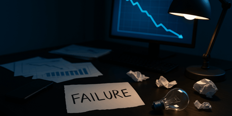 صورة معالجة بالذكاء الاصطناعي: فشل الشركات الناشئة