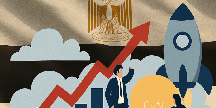 صورة معالجة بالذكاء الاصطناعي الاصطناعي عن بيئة ريادة الأعمال في مصر