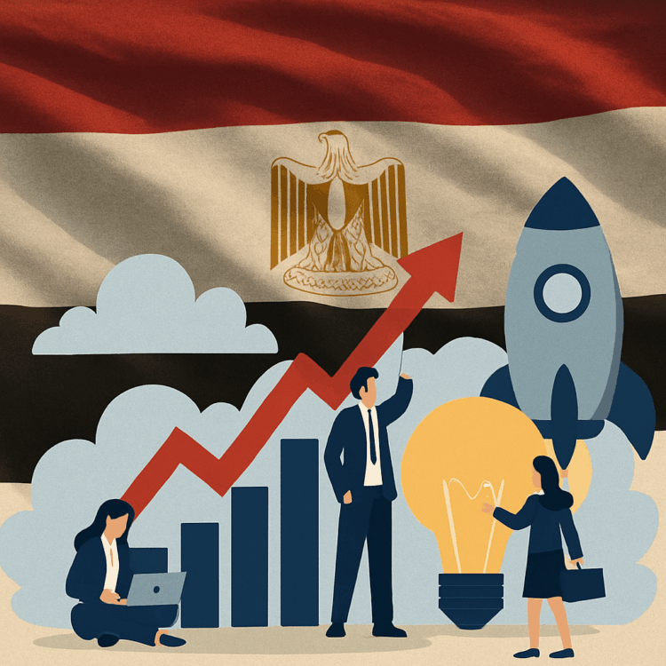 صورة معالجة بالذكاء الاصطناعي الاصطناعي عن بيئة ريادة الأعمال في مصر