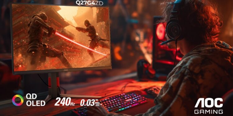 إطلاق شاشة الألعاب الجديدة AOC Q27G4ZD بتقنية QD-OLED